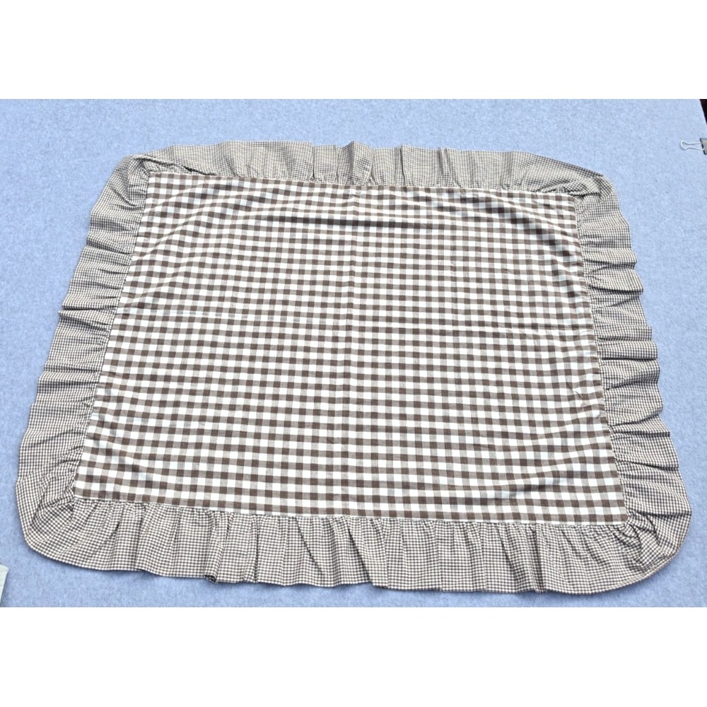 Company Store Pillow Sham Standard-20 in x 26 in- Brown Gingham NWOT